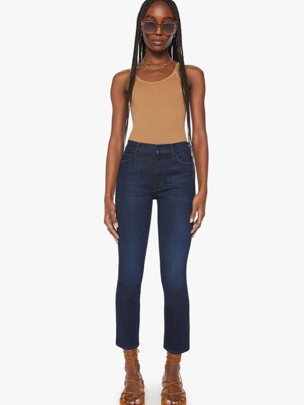 MOTHER THE MID RISE DAZZLER ANKLE IN NOW OR NEVER WOMENS CROPPED JEANS SZ 25